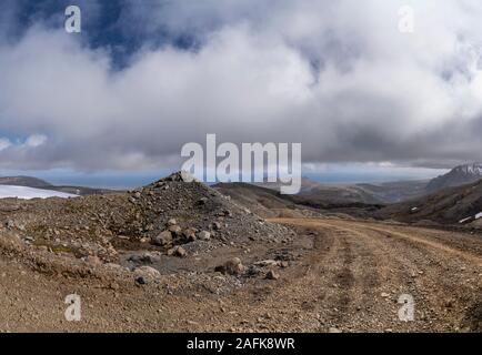 Mountain Pass, Skalafellsjokull ghiacciaio Vatnajokull National Park, sito Patrimonio Mondiale dell'Unesco, Islanda Foto Stock