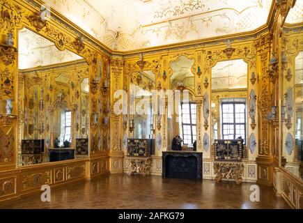 Belvedere Palace Vienna - il Gabinetto d'oro ornato, all'interno; una delle sale del Belvedere, Vienna Austria Europa Foto Stock