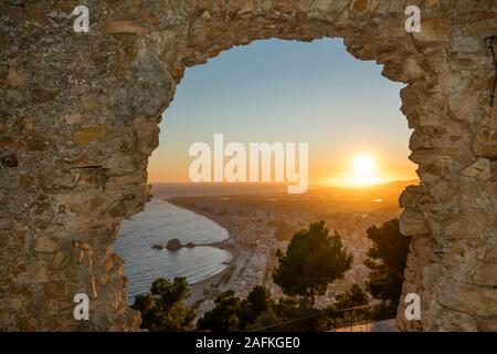 Porta il CASTELLO DI SANT JOAN Blanes Costa Brava Girona Catalogna SPAGNA Foto Stock