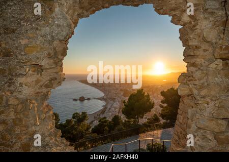 Porta il CASTELLO DI SANT JOAN Blanes Costa Brava Girona Catalogna SPAGNA Foto Stock
