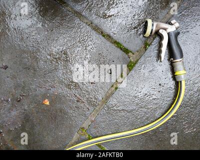 aspirapolvere senza sacco di tipo ciclone economico su sfondo in legno con  angolo alto direttamente sopra la vista Foto stock - Alamy