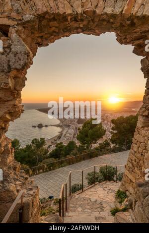 Porta il CASTELLO DI SANT JOAN Blanes Costa Brava Girona Catalogna SPAGNA Foto Stock