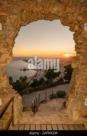 Porta il CASTELLO DI SANT JOAN Blanes Costa Brava Girona Catalogna SPAGNA Foto Stock