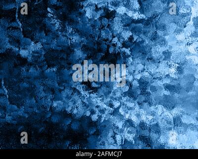 Foglie sfocate tonica in blu Foto Stock