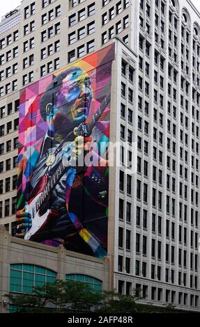 Murale di acque fangose a Chicago, Illinois Foto Stock