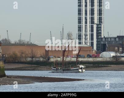 Thames chiatta a vela sarà a Greenwich Foto Stock