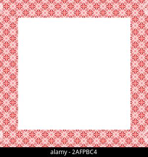 Square motivo decorativo rosso telaio di Natale Foto Stock