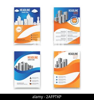 Set design cover poster A4 libro catalogo brochure flyer layout rapporto annuale del modello di business 2019. Può essere utilizzato per la copertina, business mockup. Illustrazione Vettoriale