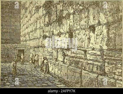 . William H. Seward viaggi in tutto il mondo. è gratificante vedere questo rinnovamento ofChristian interesse in Gerusalemme. Giugno 15th.- e il nome della città da quel giorno devono essere,Il Signore c'è. Il nostro ultimo giorno a Gerusalemme è stato speso, comesi avrebbe dovuto essere, tra e con gli Ebrei che erano thebuilders e fondatori della città e che si aggrappano il più vicino ad essa forits catastrofi e desolazione. Abbiamo detto che l'Ebraico LA W malata-Place. 601 trimestre, confina a sud-est, la parete alta dell'Haram.Questa parete è un vicino uno, mentre la parte superiore, come tutte le Turkishwalls del Foto Stock