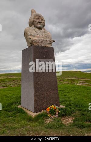 Maggio 19, 2019, FORT YATES, il Dakota del Nord, Stati Uniti d'America - luogo di sepoltura di Toro Seduto, Fort Yates, roccia permanente Indian Reservation, North Dakota. Foto Stock