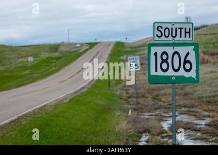 Maggio 19, 2019, FORT YATES North Dakota USA - Itinerario 1806 Sud (per Lewis e Clark anni) Standing Rock Indian Reservation, Fort Yates, North Dakota. Foto Stock