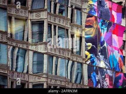 Riassunto delle acque fangose nella costruzione di Chicago Illinois Foto Stock