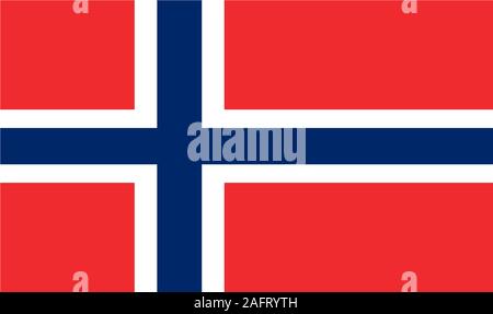 Bandiera della Norvegia. Bandiera Ufficiale della Norvegia. Illustrazione Vettoriale. Illustrazione Vettoriale