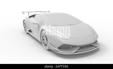 3D rendering di una vettura sportiva isolata in studio luminoso sullo sfondo