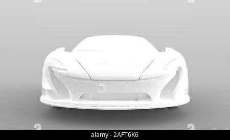 3D rendering di una vettura sportiva isolata in studio luminoso sullo sfondo