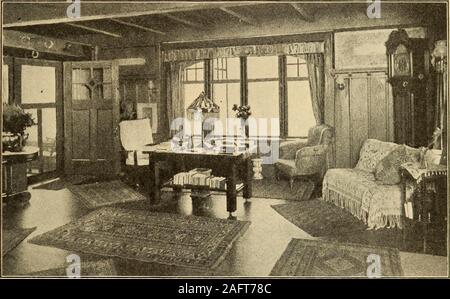 . La salute in casa e città. La casa faccia theeast o sud, per poi il sole allieterà il soggiorno-camere mentre la cucina sarà fresco durante il busiestpart del giorno. La Piazza. - Una piazza in estate è un grande con-venience. Essa può spesso essere realizzate in un fuori-di-doorliving-camera. Anche dove si trova sul lato soleggiato di thehouse, schermi, sfumature, vitigni e piante possono fare muchto spegne il calore, e fare un affascinante summerretreat. Un paio di tappeti e sedie confortevoli e una tabella forbooks aggiungere al godimento di ospitalità. La Hall. - La hall è il gateway interno di thehouse. Essa dovrebbe essere paglierino Foto Stock