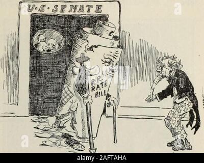 . Recensione di recensioni e mondo del lavoro. Lo spirito del 1906. Con il presidente Roosevelt, altoparlante cannoni e SenatorTillman marciando in armonia, lo spirito nazionale del 1776 isrecalled.-Dall'Herald (New York). Lasciando il senato. Lo zio Sam (a Railroad-Rate Bill): perché, Bill, mi hardlyrecognized voi!-Fi-om la lama (Toledo). Foto Stock