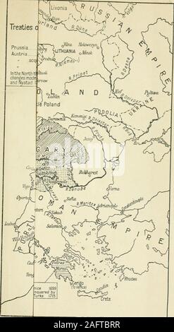 . Il Bourbon e Vasa ; un libro di testo di storia europea, 1610-1715, con una sintesi degli eventi immediatamente precedente. ^ trattati c PrussiaAustria. Nel Nord tl^*-^modifiche madeand Nystad. IB.V cGanA&GT;^?^ Europa nel 1715 dopo i trattati di Utrecht. RASTADT & BADEN EnjMllEs!. Foto Stock