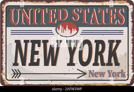 T shirt Tipografia Grafica di New York City. Grunge ruggine. Lo stile di New York. Moda stampa elegante per lo sport usura. American emblema, timbro, badge. T-shirt Illustrazione Vettoriale