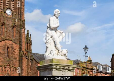 Statua Di Robert Burns, Dumfries, Dumfries & Galloway, Scozia Foto Stock