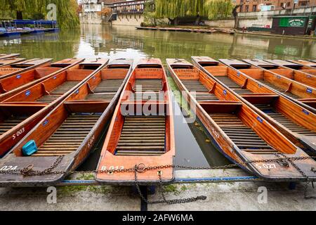 Scudamore's sterline ormeggiato sul fiume Cam in Cambridge Foto Stock