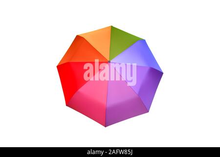 Ombrello multicolore per le donne. Vector parasol illustrazione. Protezione dalla pioggia. Illustrazione Vettoriale