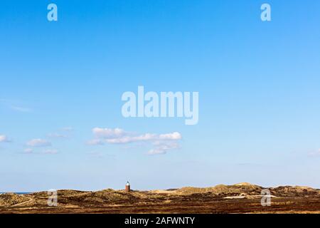 Kampen, Leuchtturm Rotes Kliff, Duenen, Meer Foto Stock