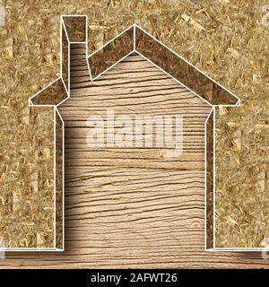 Isolamento termico rivestimenti per edilizia residenziale con la fibra di canapa per ridurre le perdite termiche contro una costruzione in legno struttura - Edificio e Foto Stock