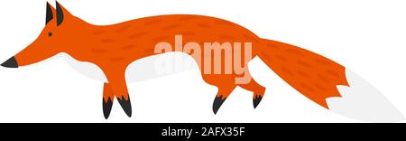 Semplice illustrazione vettoriale con cute Fox permanente. Illustrazione Vettoriale