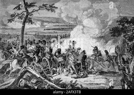 Battaglia di Hanau. 30th-31primo 1813. Vittoria francese. Guerre napoleoniche. Illustrazione di antiquariato. 1890. Foto Stock