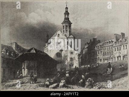 . La vielle capitale : Québec historique, 1608-1908; fotografie de nombreuses incisioni anciennes / Jean du Saguenay.. Il Québec vu de la côte opposée (1840). - 33 - de tendances à sacrifier costruzioni danciennes ricchezze dhistoire, àlaisser avilir la beauté sito dun pour des motivi douteux dun utilita-risme. Su un démoli les vieilles Portes de la ville... su un élevé de hauteset abominables bâtisses. Il Québec un déjà été modernisé (1)I. Il Québec en 1840; la place du marché. Puisse la nobile et chère cité résister à ces tentations dun mercanti-lisme outré... et trompeur. Puisse-t-elle, dans sa beauté Foto Stock