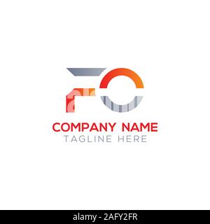Iniziale di FO lettera collegata Logo. Lettera di Creative FO moderno Logo aziendali template vettoriale. FO Logo Design Illustrazione Vettoriale
