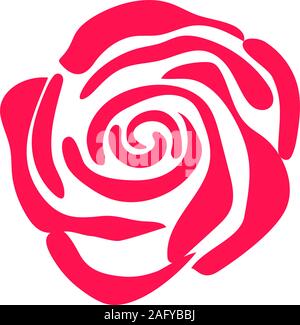 Silhouette di vettore di rose fiore isolato su un bianco Illustrazione Vettoriale