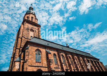 Chiesa del Santo Spirito a Piazza del Mercato di Heidelberg, Germania Foto Stock