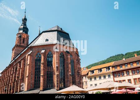 Chiesa del Santo Spirito a Piazza del Mercato di Heidelberg, Germania Foto Stock