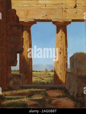 Le colonne del tempio di Nettuno a Paestum, 1838. Foto Stock
