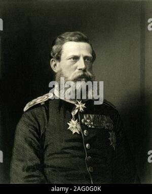 "Principe della Corona di Prussia', C1872. Ritratto del Principe Federico Guglielmo di Prussia (1831-1888) che ha sposato la regina Victoria la figlia maggiore, Victoria, nel 1858. Come Federico III, divenne imperatore di Germania e re di Prussia nel 1888, ma solo governata per 99 giorni prima di morire di cancro alla gola. Da "La guerra franco-prussiana: le sue cause, incidenti e conseguenze", Volume I, dal capitano H M Hozier. [William Mackenzie, London, 1872] Foto Stock