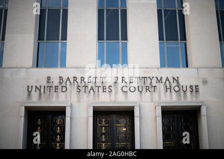 Una vista generale della E. Barret Prettyman tribunale degli Stati Uniti House di Washington D.C., come visto il 3 agosto 2019. La Corte House è la casa per gli Stati Uniti Corte di Appello del Distretto di Columbia circuito, gli Stati Uniti intelligence straniera tribunale di sorveglianza e il tribunale distrettuale degli Stati Uniti per il Distretto di Columbia. (Graeme Sloan/Sipa USA) Foto Stock