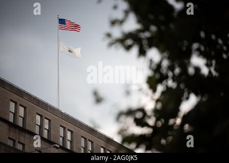 Una vista generale della Stewart Lee Udall Dipartimento dell'interno edificio che serve come il reparto interno della sede nazionale di Washington, D.C., come visto il 1 agosto 2019. (Graeme Sloan/Sipa USA) Foto Stock