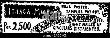 . Affissioni Jan-Jun (1899). RS. N. Y.-Ordine di American. Fire-uomini. Sett. 5 e 6. 1899. Addison Drownsecy. YONKERS. N. T.-New York Stato Fire-mens convenzione. Agosto s a 29. 1S99. YOUNGSTOWN. O.- Ohio State LiquorLeague. Inviato- 12. 3S99. John F. bagna*. Can-ton. O.. secv. B. C. LE HOY. WY0MM6. Il solo concesso Billposter. Distributore andGeneral inserzionista in questa parte di stale 1rappresentano :t diverse città aud raggiungere Ssooopeople nel mio circuito, ntvc me una prova. Ufficio. 99^ x. Main St. Sheridan. Wy" la pubblicità è il nome del famoso Eng-lish rivista mensile whichsuccinctly luoghi hefore suo Foto Stock