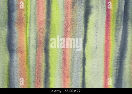 Sfondo astratto, disegno ad acquerello e colorati di strisce verticali. Foto Stock