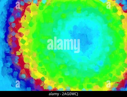 Pittura digitale astratta. Multicolore, sfondo psicodelico. Colori arcobaleno. Tonalità audaci Foto Stock