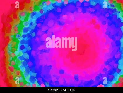 Pittura digitale astratta. Multicolore, sfondo psicodelico. Colori arcobaleno. Tonalità audaci Foto Stock