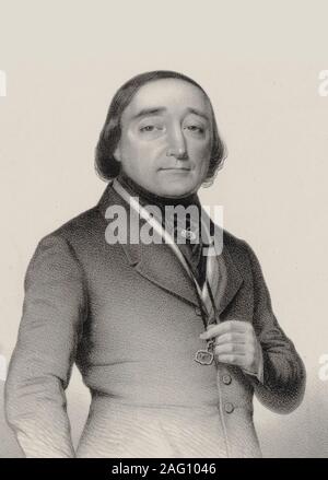 Ritratto del cantante lirico Luigi Antoine El&#xe9;onore Ponchard (1787-1866) , 1840. Collezione privata. Foto Stock