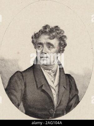 Ritratto del cantante lirico Luigi Antoine El&#xe9;onore Ponchard (1787-1866) , ca 1835. Collezione privata. Foto Stock