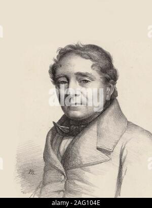 Ritratto del cantante lirico Luigi Antoine El&#xe9;onore Ponchard (1787-1866), 1845. Collezione privata. Foto Stock