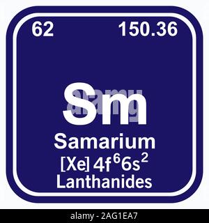 Samario Tavola periodica Degli Elementi illustrazione vettoriale eps 10 Illustrazione Vettoriale