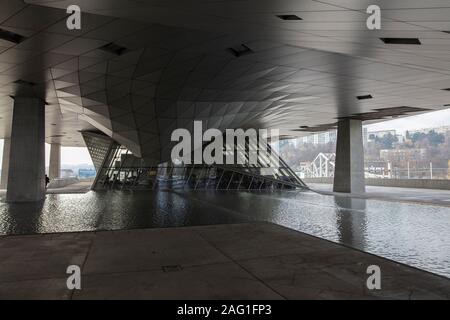 Lione, Francia, Europa, 6 dicembre 2019, vista del Musee des Confluences Foto Stock