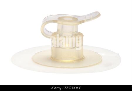 Interno in plastica Tappo tubo isolato su bianco. Foto Stock