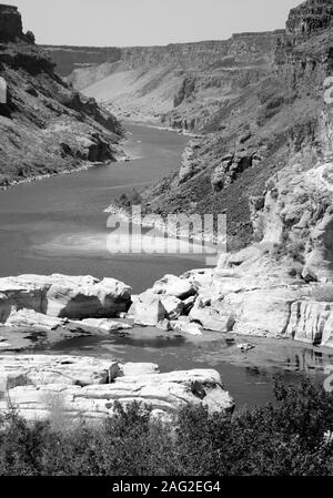 Vista a ovest di Snake River Canyon, appena al di sotto di Shoshone Falls, Idaho, 2015. Foto Stock